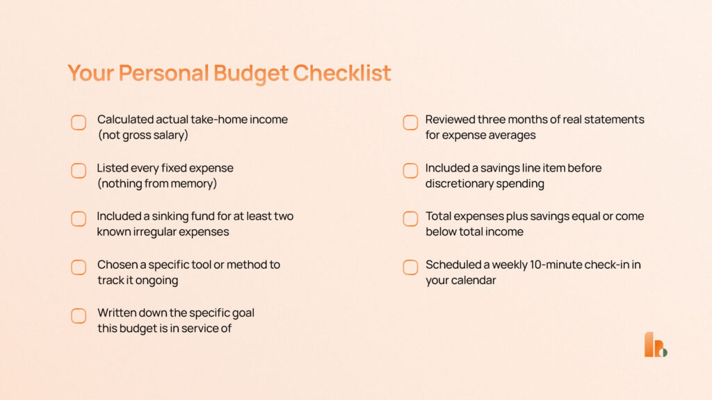 Your Personal Budget Checklist - Personal Budgeting - Higherdot